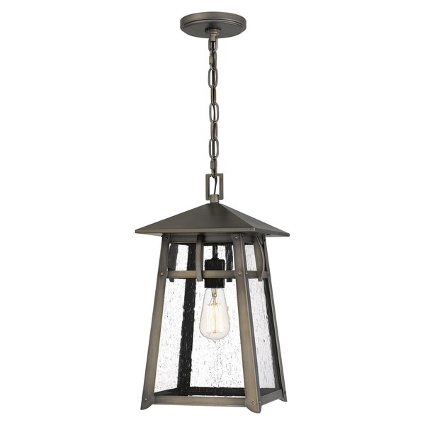 Quoizel Merle 1-Light Burnished Bronze Outdoor Hanging Lantern MRL1909BBR